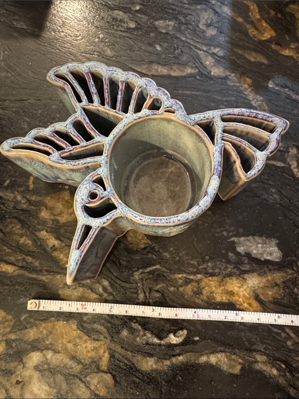 Bay Pottery Hummingbird Candle Holder